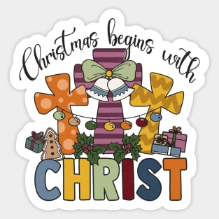 Christmas Begins With Christ Sticker